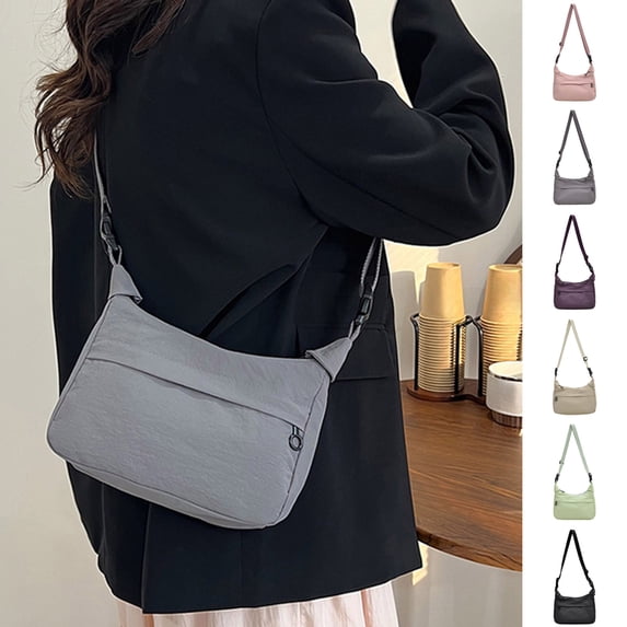 Faraee Crossbody Bag for Women Nylon Waterproof Shoulder Purse Large Capacity Messenger Bag Lightweight Antitheft Casual Pocketbooks Black