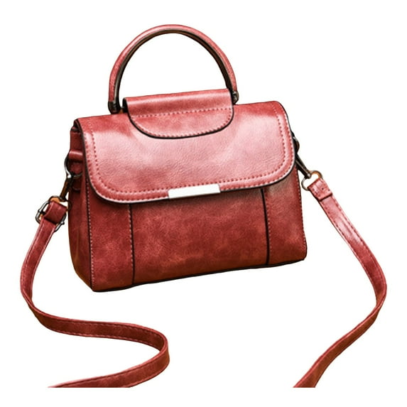 Faraee Crossbody Bag for Women Small Top Handle Pouch Purse Leather Shoulder Handbag Clutch Tote Pink