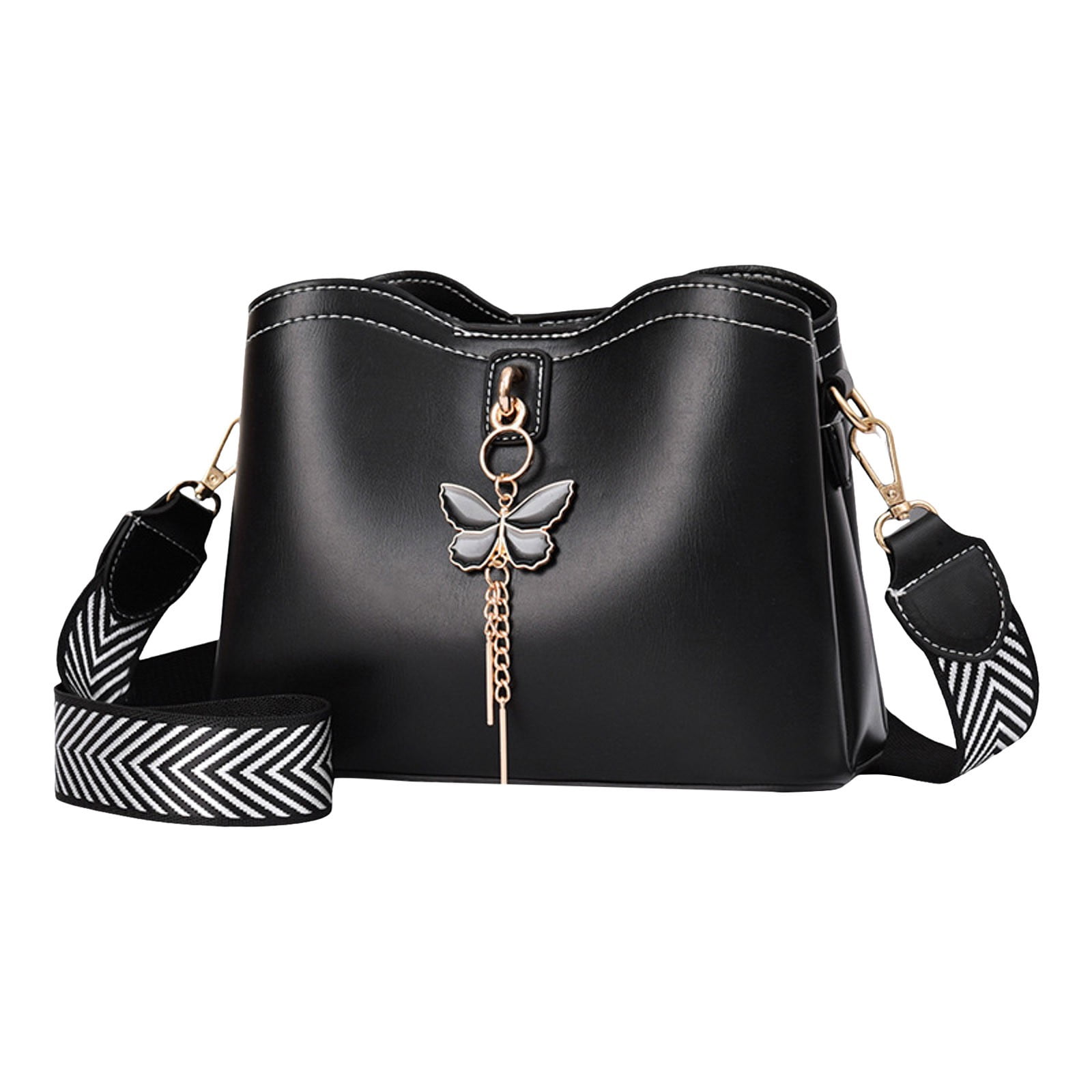 Faraee Crossbody Bags Purses for Women Trendy Leather Shoulder Handbag with Adjustable Strap Black