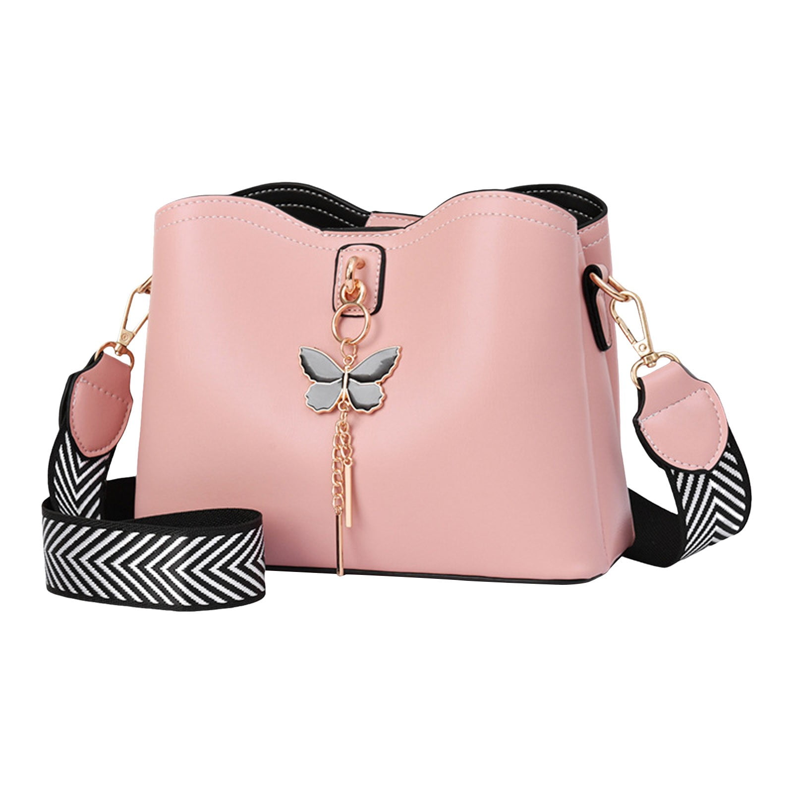 Faraee Crossbody Bags Purses for Women Trendy Leather Shoulder Handbag with Adjustable Strap Pink