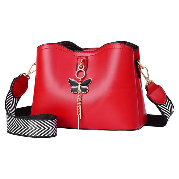 Faraee Crossbody Bags Purses for Women Trendy Leather Shoulder Handbag with Adjustable Strap Red