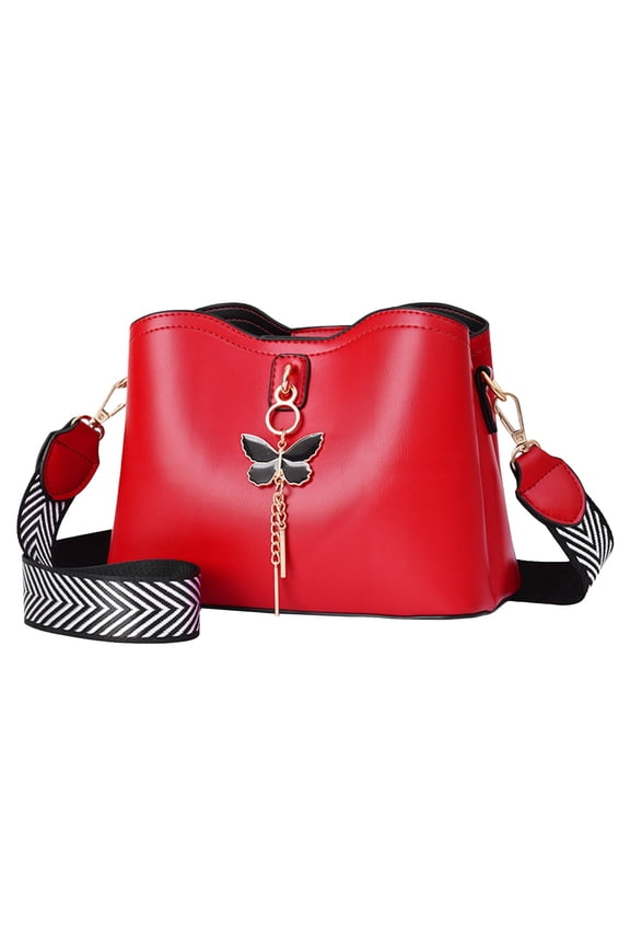Crossbody Bags Purses for Women Trendy Leather Shoulder Handbag with Adjustable Strap Red