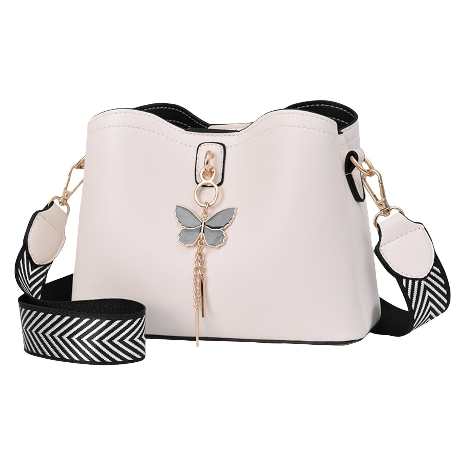 Faraee Crossbody Bags Purses for Women Trendy Leather Shoulder Handbag with Adjustable Strap White