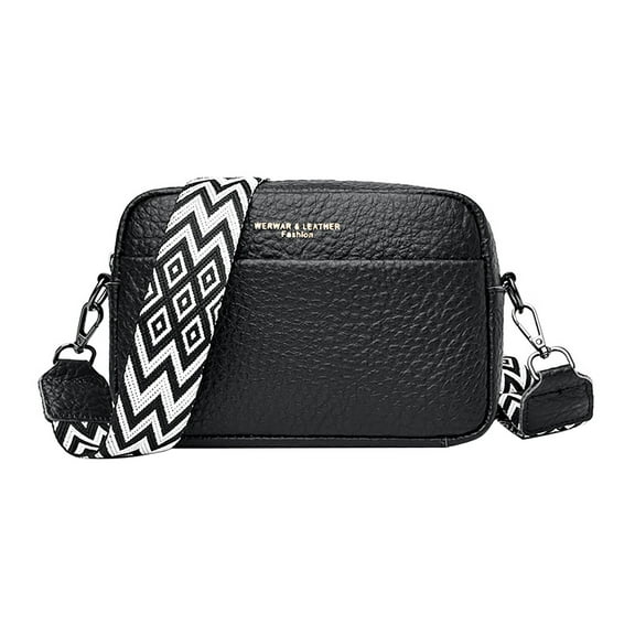 Faraee Crossbody Bags for Women Vegan Leather Purses Small Shoulder Handbags with wide Strap Black