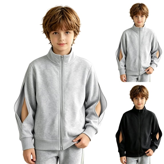 Faraee Dialysis Sweatshirts with Arm Zipper Kids Full Zip Warm Sweatshirt Jacket 4t 5t 6t 7t Boys Lightweight Hemodialysis Long Sleeve Tops Coat