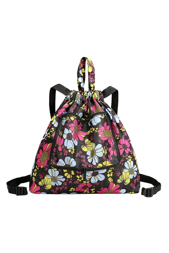 Drawstring Backpack Waterproof Sports Gym Sack Bags Casual Travel Beach Dayback with Front Pocket