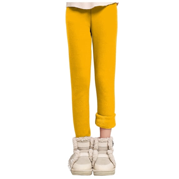 Faraee Girls Fleece Lined Leggings High Waist Warm Winter Thermal Full Length Athletic Yoga Pants Kids Size 3T-14 Years