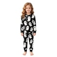 thumbnail image 1 of Faraee Halloween Pajamas for Kids Boys Girls Cute Ghost Pumpkin Print Long Sleeve Pants 2 Piece Sleepwear Set Size 2-9, 1 of 8