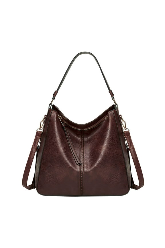 Hobo Crossbody Bags for Women Leather Hobo Handbags Retro Large Size Shoulder Bag Bucket Purse