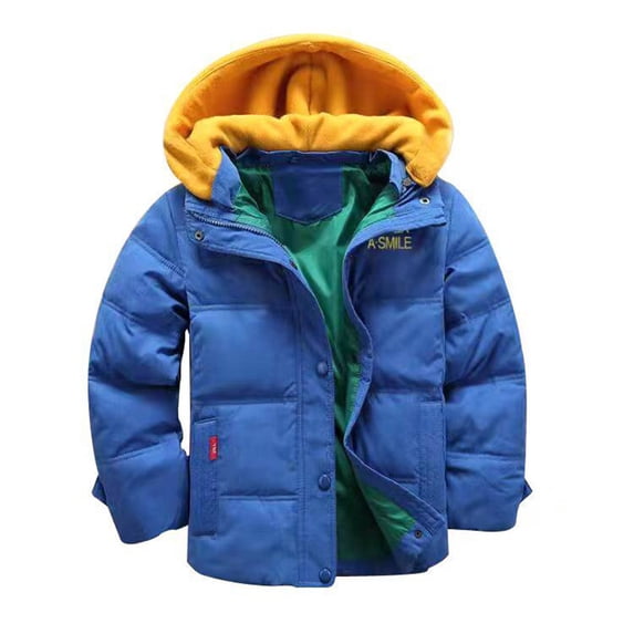 Faraee Kids Boy's Waterproof Puffer Jacket Winter Warm Fleece Lined Down Coat Zip Up Lightweight Quilted Hooded Outerwear Size 4-9 Years