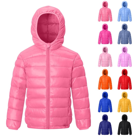 Faraee Kids Hooded Puffer Jackets for Boys and Girls Waterproof Windproof Winter Warm Outerwear Lightweight Padded Down Coat 2t 3t 4t 5t 2-11 Years Black
