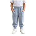 thumbnail image 1 of Faraee Kids Jogger Pants Elastic Waist Toddler Boys Casual Sweatpants with Side Pockets 2T 3T 4T 5T 6T 7T Loose Fit Solid Color Cotton Active Soft Trousers, 1 of 9