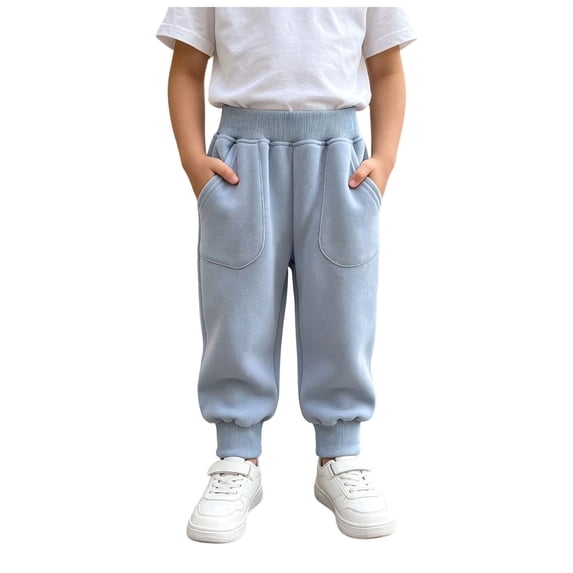 Faraee Kids Jogger Pants Elastic Waist Toddler Boys Casual Sweatpants with Side Pockets 2T 3T 4T 5T 6T 7T Loose Fit Solid Color Cotton Active Soft Trousers