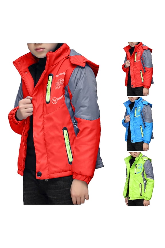 Kids Waterproof Ski Jacket Warm Winter Snow Coat Boys and Girls Fleece Hooded Snowboarding Outerwear with Zip Pockets Size 4-12 Years