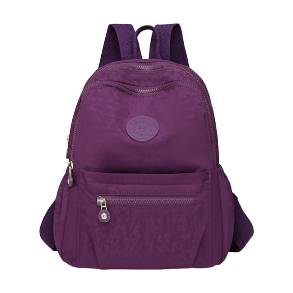 Faraee Laptop Backpack Purse for Women Leather Mini Bookbag Work Travel Top Handle Satchel Purple