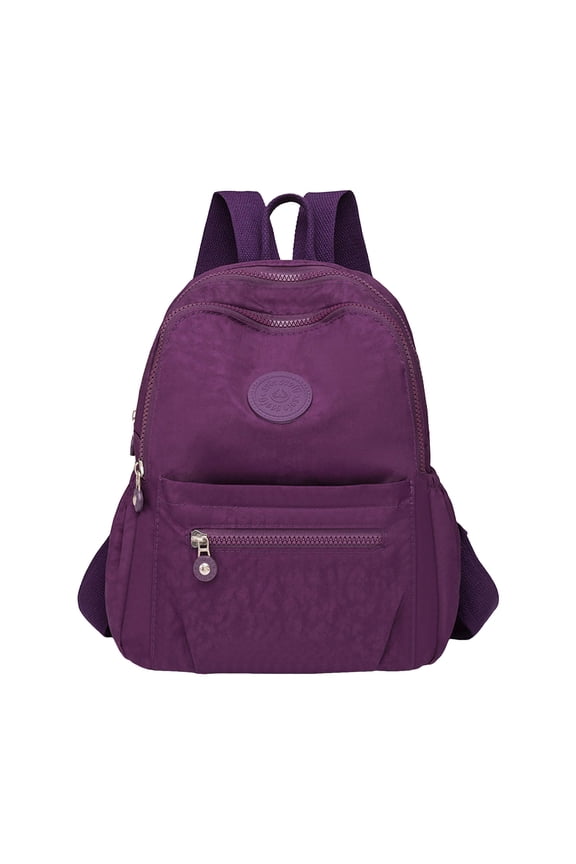 Laptop Backpack Purse for Women Leather Mini Bookbag Work Travel Top Handle Satchel Purple