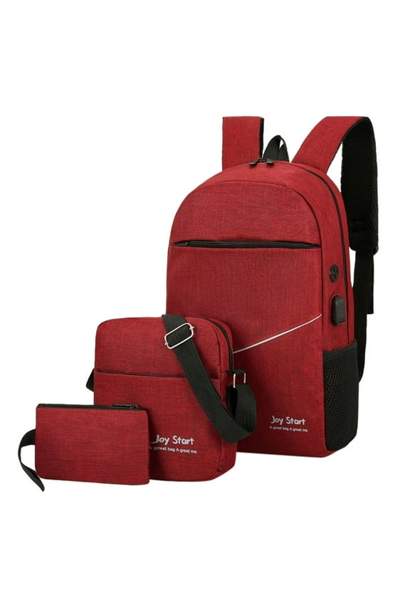 Laptop Backpack Set 3Pcs Shoulder Crossbody Rucksack Purse Messenger Bag Coin Card Pouch