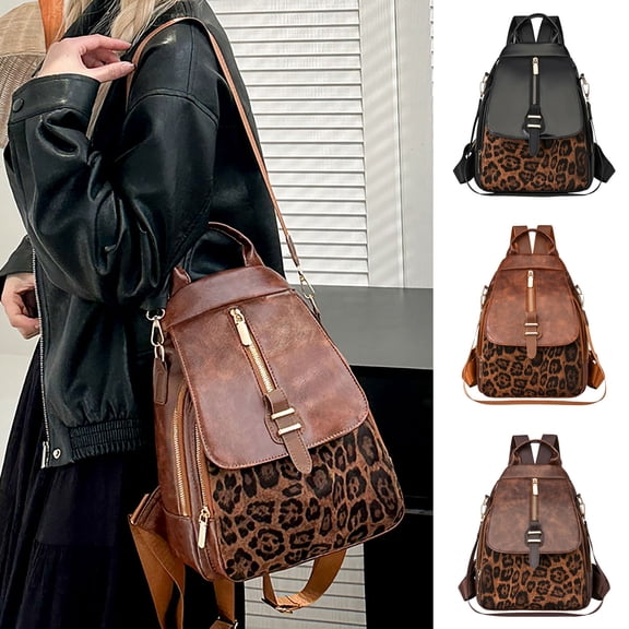 Faraee Laptop Small Backpacks for Women Ladies Fashion Designer Shoulder Crossbody Daypack Casual Travel Top Handle Handbags Black