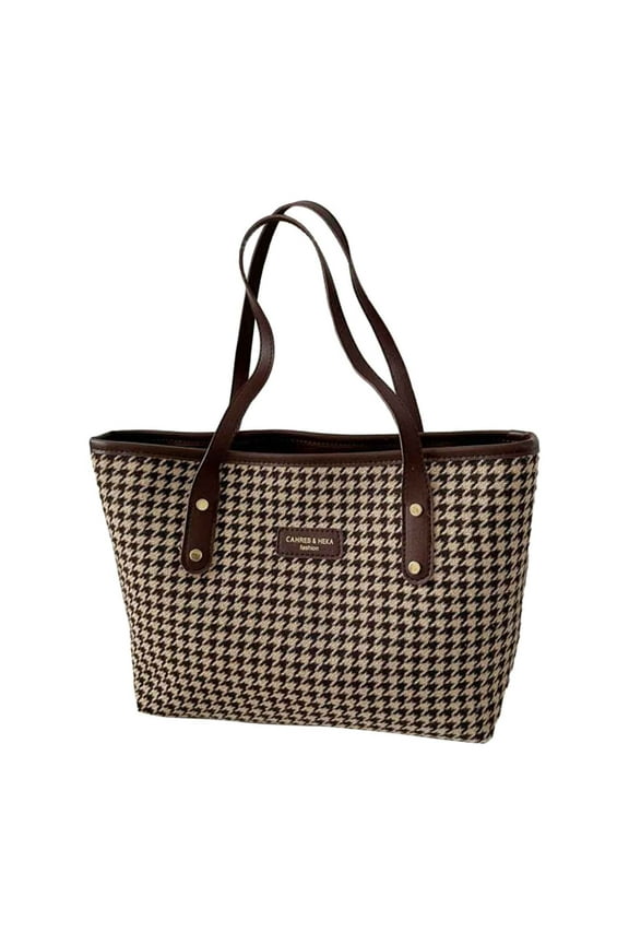 Laptop Tote Bag Womens Lightweight Canvas Leather Handbag Work Casual Shoulder Satchel Brown