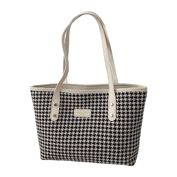 Faraee Laptop Tote Bag Womens Lightweight Canvas Leather Handbag Work Casual Shoulder Satchel White