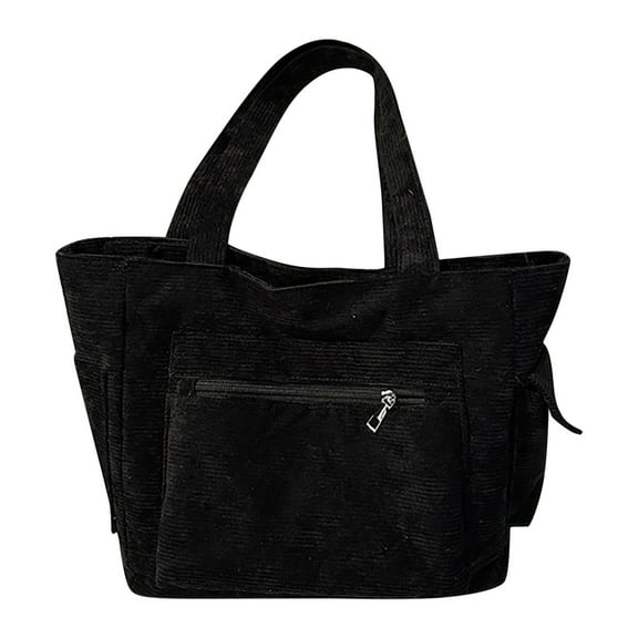 Faraee Large Corduroy Tote Bags for Women Everyday Shoulder Purse for College Work Travel Shopping