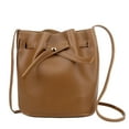 thumbnail image 1 of Faraee Leather Bucket Bags for Women Drawstring Crossbody Purse Fashion Shoulder Hobo Tote Handbag Brown, 1 of 3