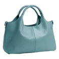 thumbnail image 1 of Faraee Leather Shoulder Bags for Women Purses and Handbags Top Handle Satchel Designer Large Capacity Crooss Body Work Computer Tote Bag Sky Blue, 1 of 7