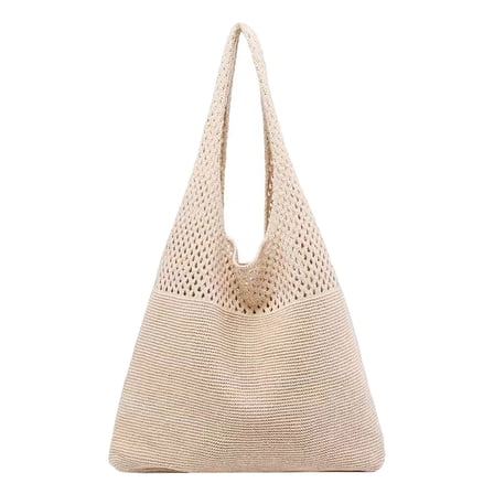 Faraee Crochet Bags for Women Summer Beach Mesh Tote Bag Aesthetic Shoulder Handbag Casual Travel Hobo Purse