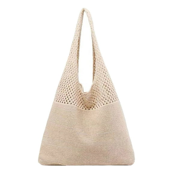 Faraee Crochet Bags for Women Summer Beach Mesh Tote Bag Aesthetic Shoulder Handbag Casual Travel Hobo Purse