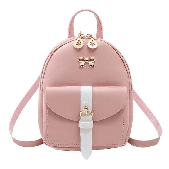 Faraee Mini Backpack for Women Leather Small Purse Ladies Cute Pom Bookbag Travel Shoulder Bag Daypack