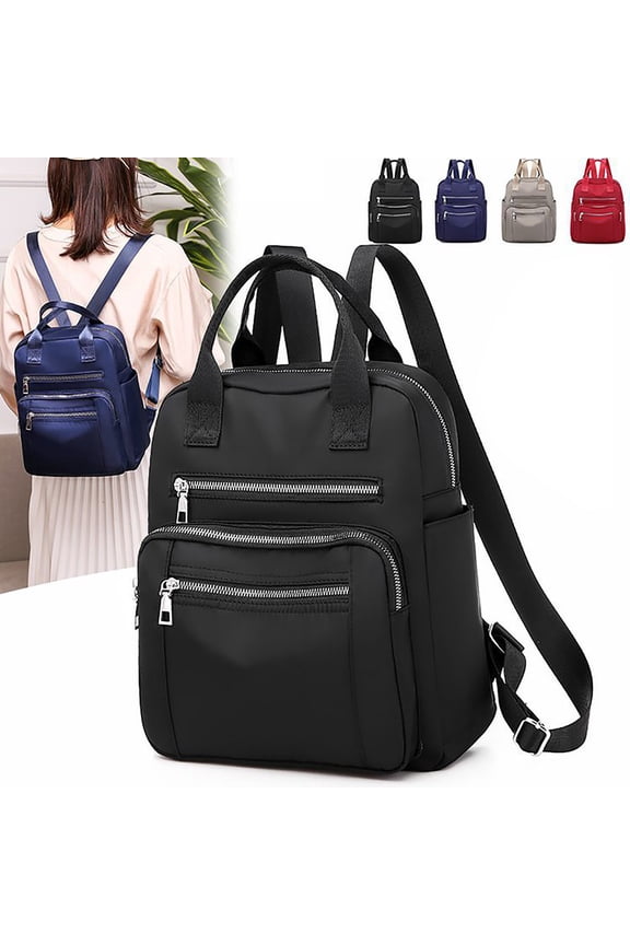 Mini Backpack for Women Small Nylon Quilted College Laptop Bookbag Ladies Antitheft Fashion Purse for Travel Work Shopping Black
