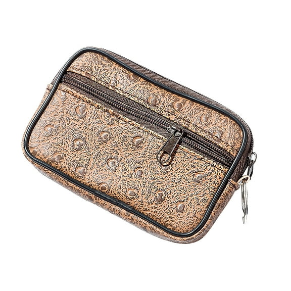 Faraee Minimalist Wallet for Mens Womens Keychain RFID Blocking Small Purse Cash Card Coin Case Coffee