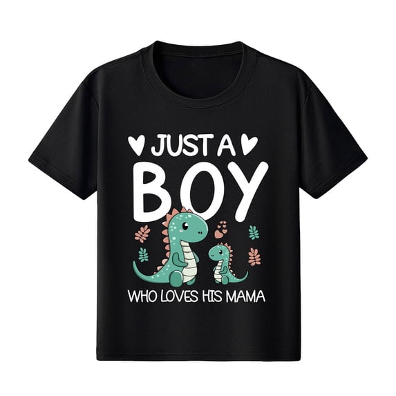 Faraee Mothers Day Shirt for Kids Toddler Boys Girls Letter Print Short Sleeve T-Shirt Crewneck Casual Basic Tee Tops Black 9-10 Years