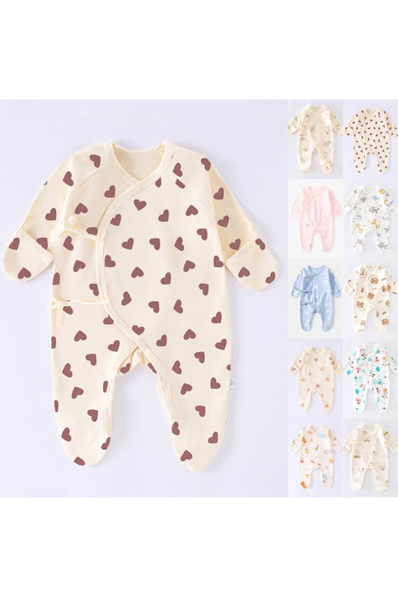 Newborn Baby One-Piece Footies Romper Unisex Cotton Bodysuit Long Sleeve Pajamas Jumsuit Infant Cute Onesie Outfits (0-1 Months,Black)