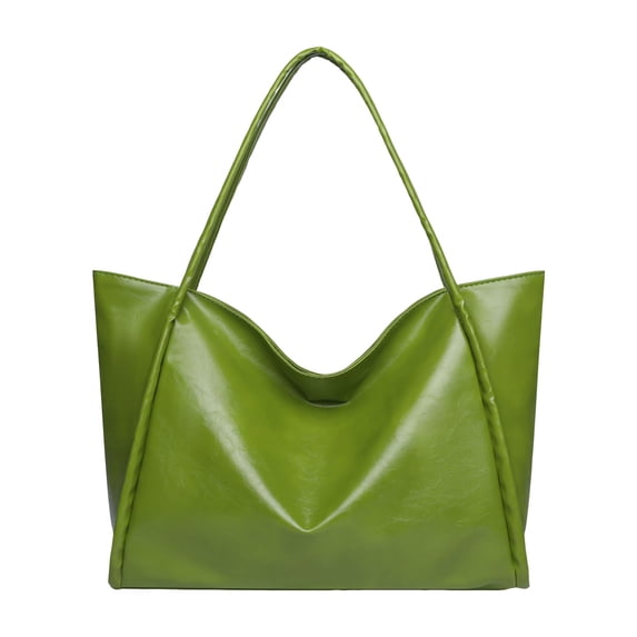 Faraee Oversized Tote Bag Women Leather Weekenders Shoulder Handbag Zipper Top Handle Purse Satchel for Work Travel College Green