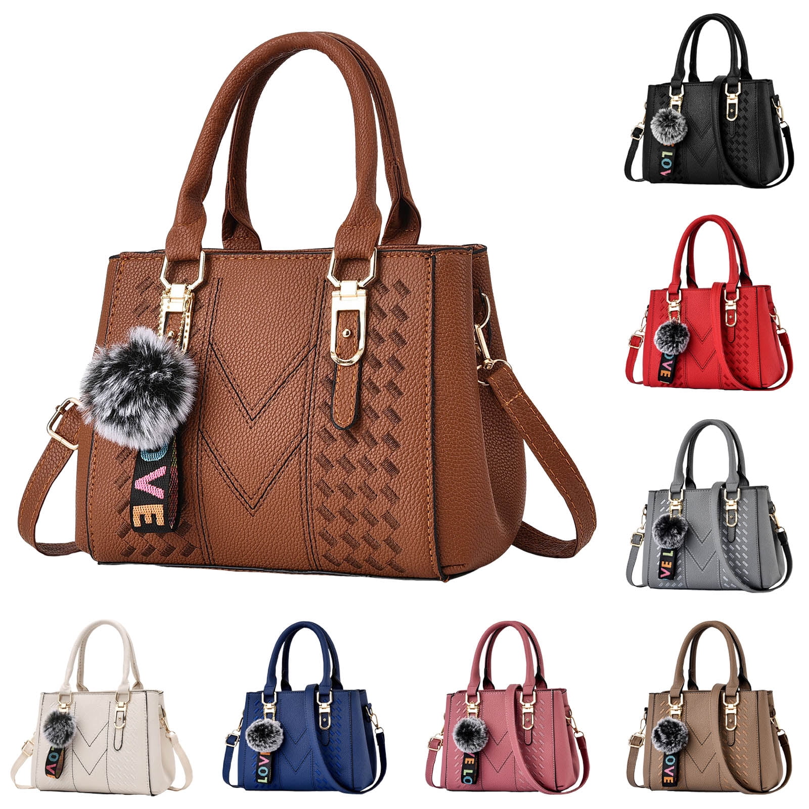 Faraee Purses and Handbags for Women Leather Shoulder Tote Bags Travel Work Top Handle Satchel Beige