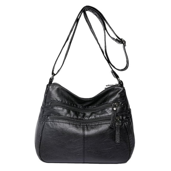 Faraee Purses for Women Leather Shoulder Hobo Bag Ladies Crossbody Handbags Pocketbook Black