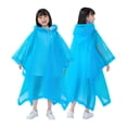 thumbnail image 1 of Faraee Raincoats for Kids Reusable Rain Ponchos with Hood and Sleeves Waterproof One Size Coats Jackets for Boys Girls (3-15T,Sky Blue), 1 of 5