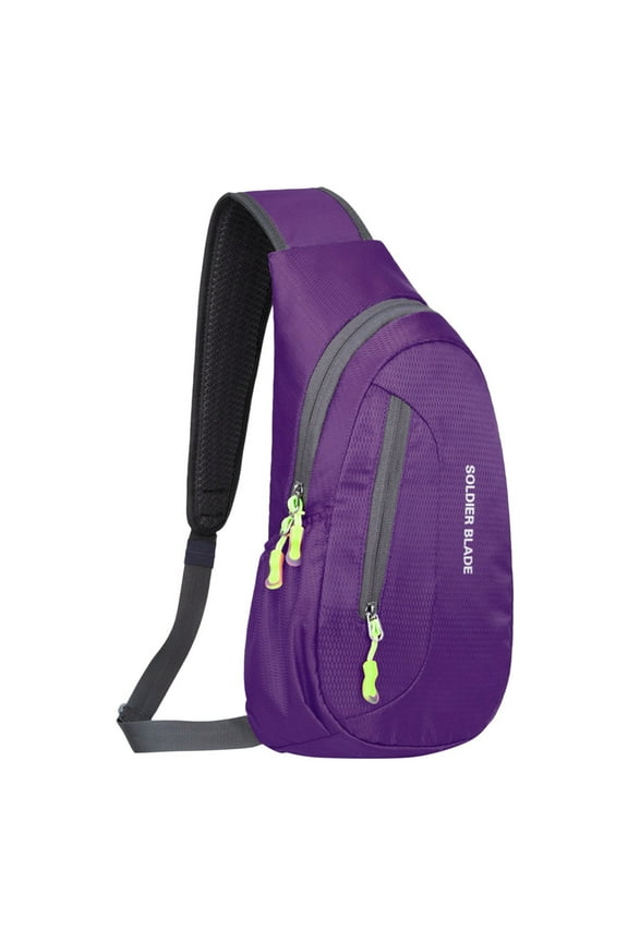 Sling Bags Men Women Shoulder Backpack Small Crossbody Chest Backpack for Hiking Sport Purple