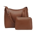 thumbnail image 1 of Faraee Slouchy Shoulder Bags for Women 2026 2Pcs Large Crossbody Tote Bag Purse Retro Soft Leather Casual Work Top Handle Satchel Brown, 1 of 4