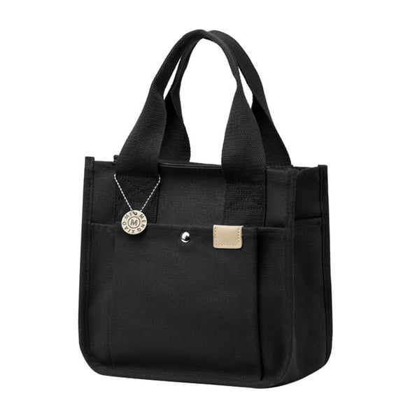 Faraee Small Canvas Tote Bag with Zipper Multi-Pocket Crossbody Bag Purse Top Handle Satchel Handbags
