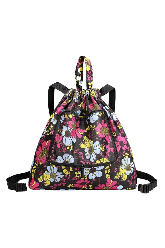Sports Drawstring Backpack for Women Men String Swim Gym Bag Pouch with Wet Proof Pocket