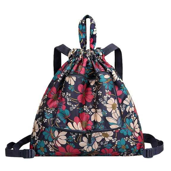 Faraee Sports Drawstring Backpack for Women Men String Swim Gym Bag Pouch with Wet Proof Pocket