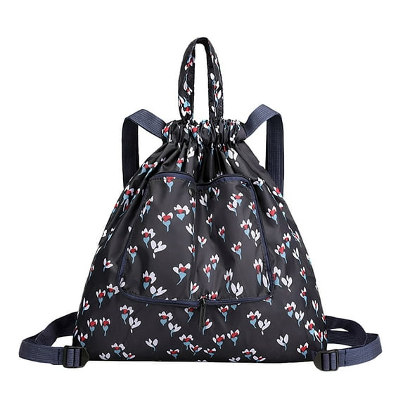 Faraee Sports Drawstring Backpack for Women Men String Swim Gym Bag Pouch with Wet Proof Pocket