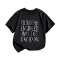 thumbnail image 1 of Faraee Toddler Baby Boys Girls Father's Day T-Shirt Kids Short Sleeve Funny Letters Graphic Tee Summer Casual Cotton Basic Tops Dark Gray 9-10 Years, 1 of 3