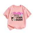 thumbnail image 1 of Faraee Toddler Baby Boys Girls Father's Day T-Shirt Kids Short Sleeve Funny Letters Graphic Tee Summer Casual Cotton Basic Tops Pink 3-4 Years, 1 of 3