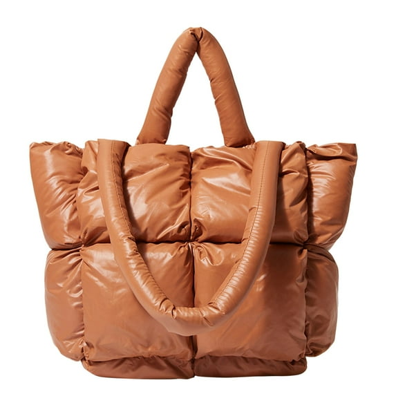 Faraee Tote Bag for Women Lightweight Quilted Puffy Shoulder Handbag Cotton Padded Top Handle Satchel