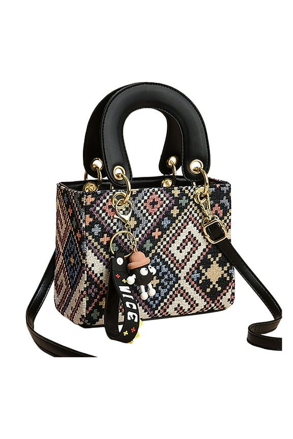 Tote Bag for Women Vintage Western Purse Ladies Top Handle Satchel Shoulder Handbags Black