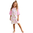 thumbnail image 1 of Faraee Unisex Kids Hooded Swim Cover Up Robe Boy Girl Terry Cloth Quick Drying Zip up Bathing Suit for Beach Pool Bath (7-13T,Pink), 1 of 6