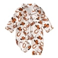 thumbnail image 1 of Faraee Western Cowboy Print Baby Footless Romper Long Sleeve Button Down Newborn Jumpsuit Pajamas Infant Soft One Piece Outfit for 0‑18 Months, 1 of 8